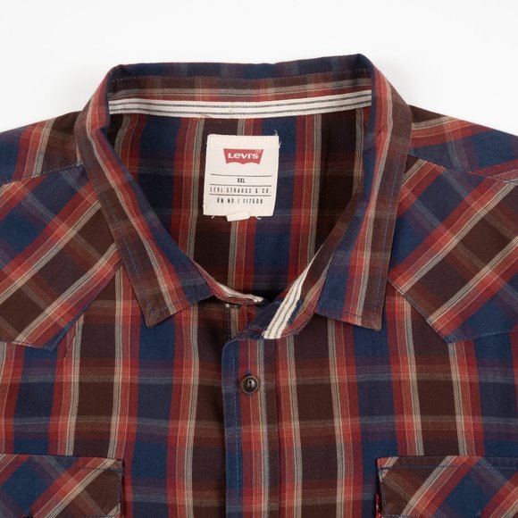 LEVI'S western plaid button down shirt size XXL - Picture 4 of 9